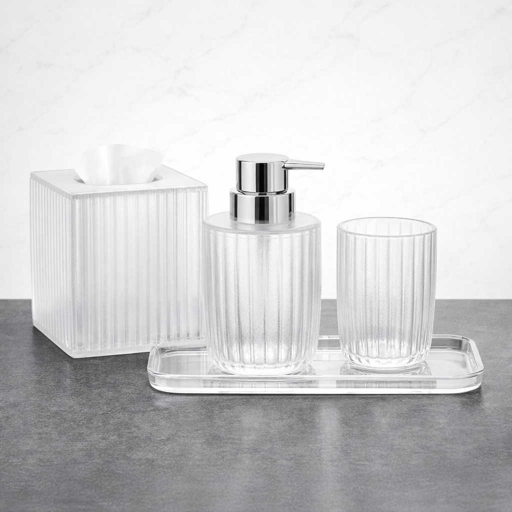 The Shirah Collection – Elegant Modern Bathroom Décor Accessories Set of 4