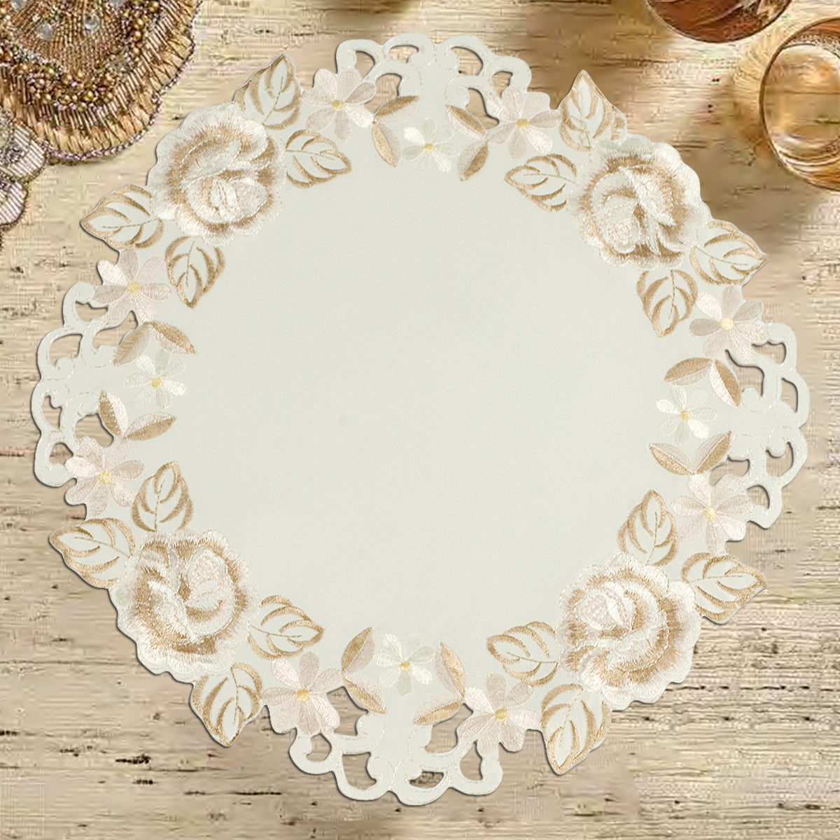 Beige Table Doilies - Dayse Collection - Decozen