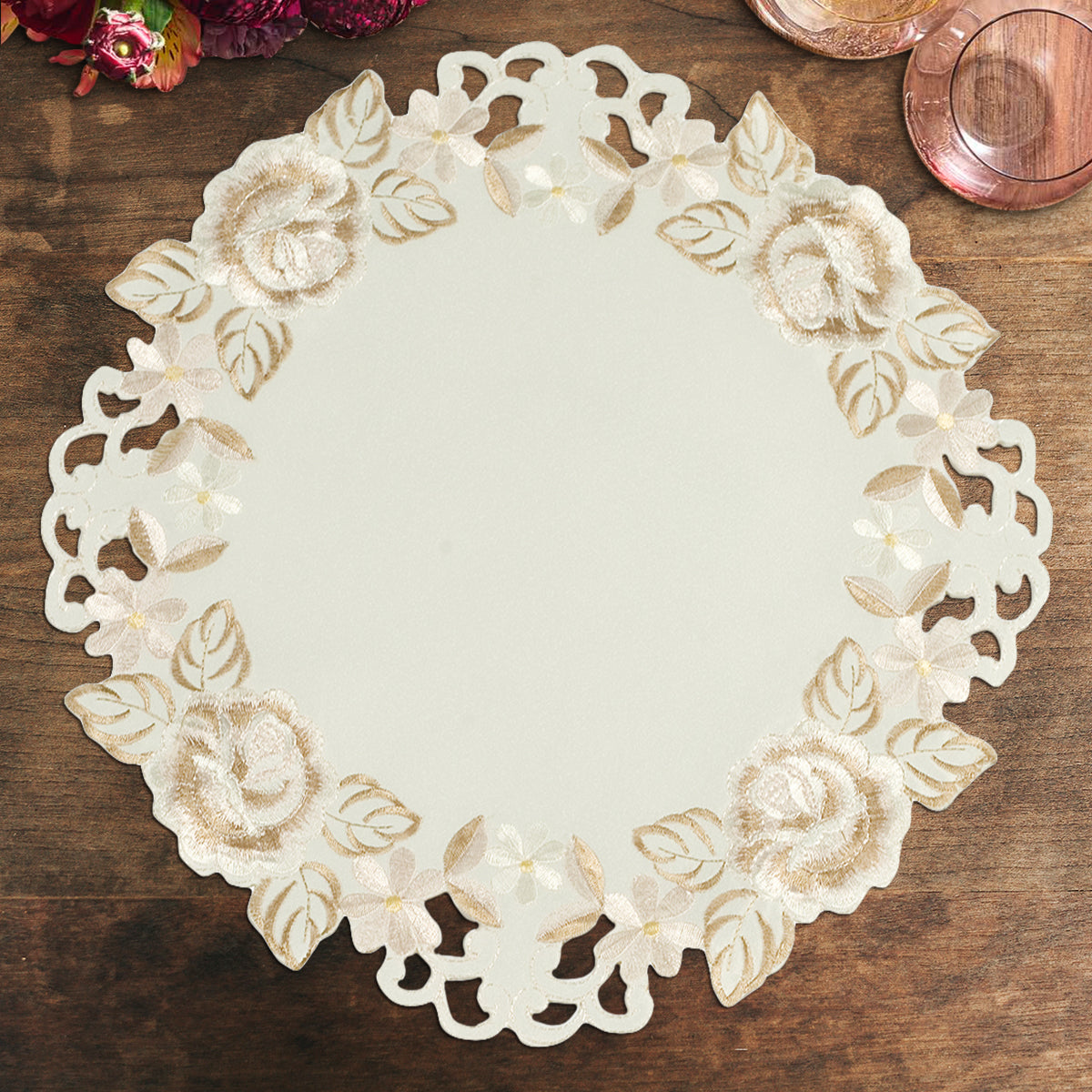 Beige Table Doilies - Dayse Collection - Decozen