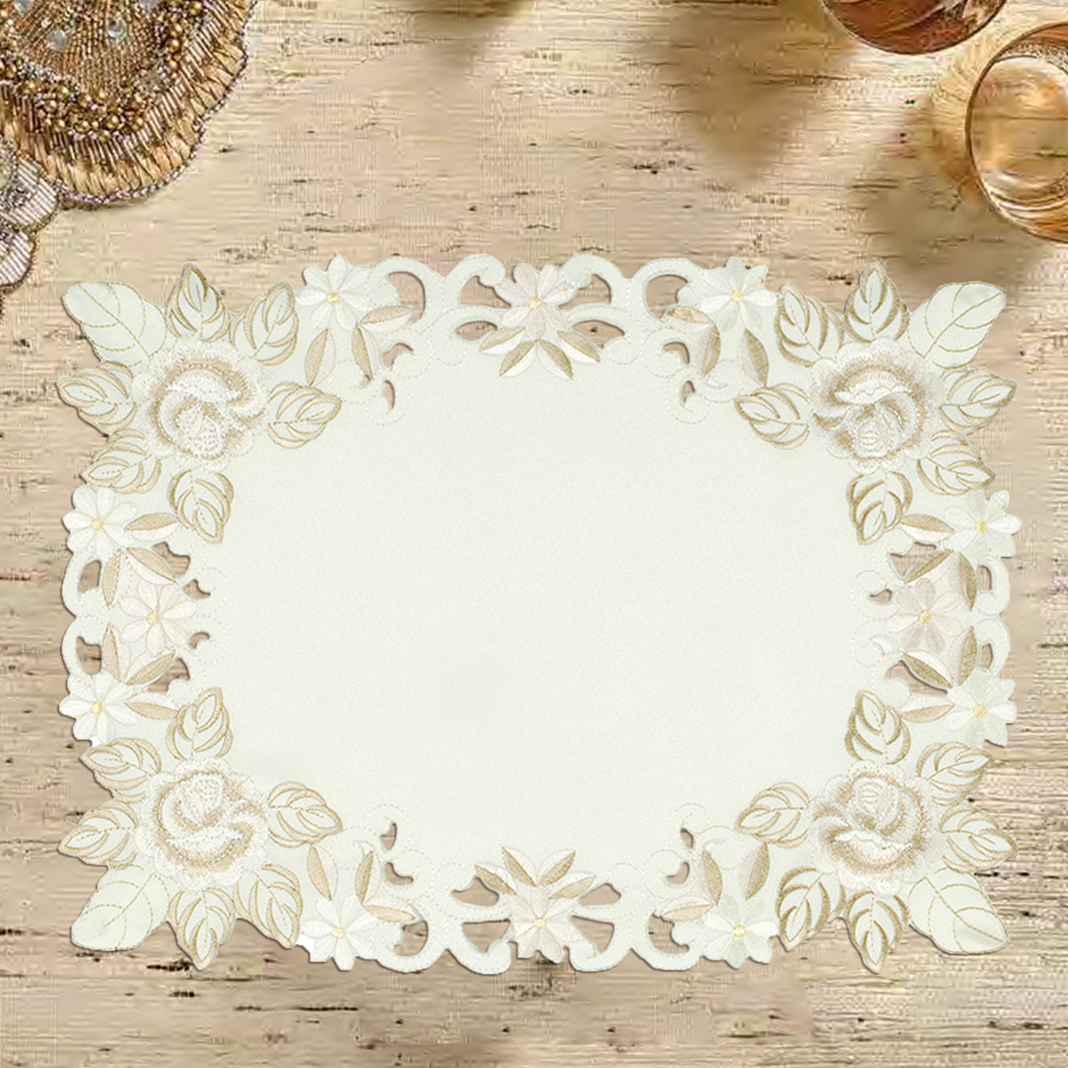 Beige Table Doilies - Dayse Collection - Decozen