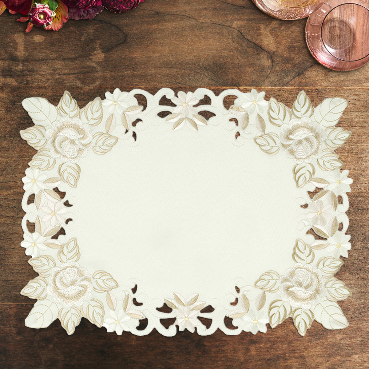 Beige Table Doilies - Dayse Collection - Decozen