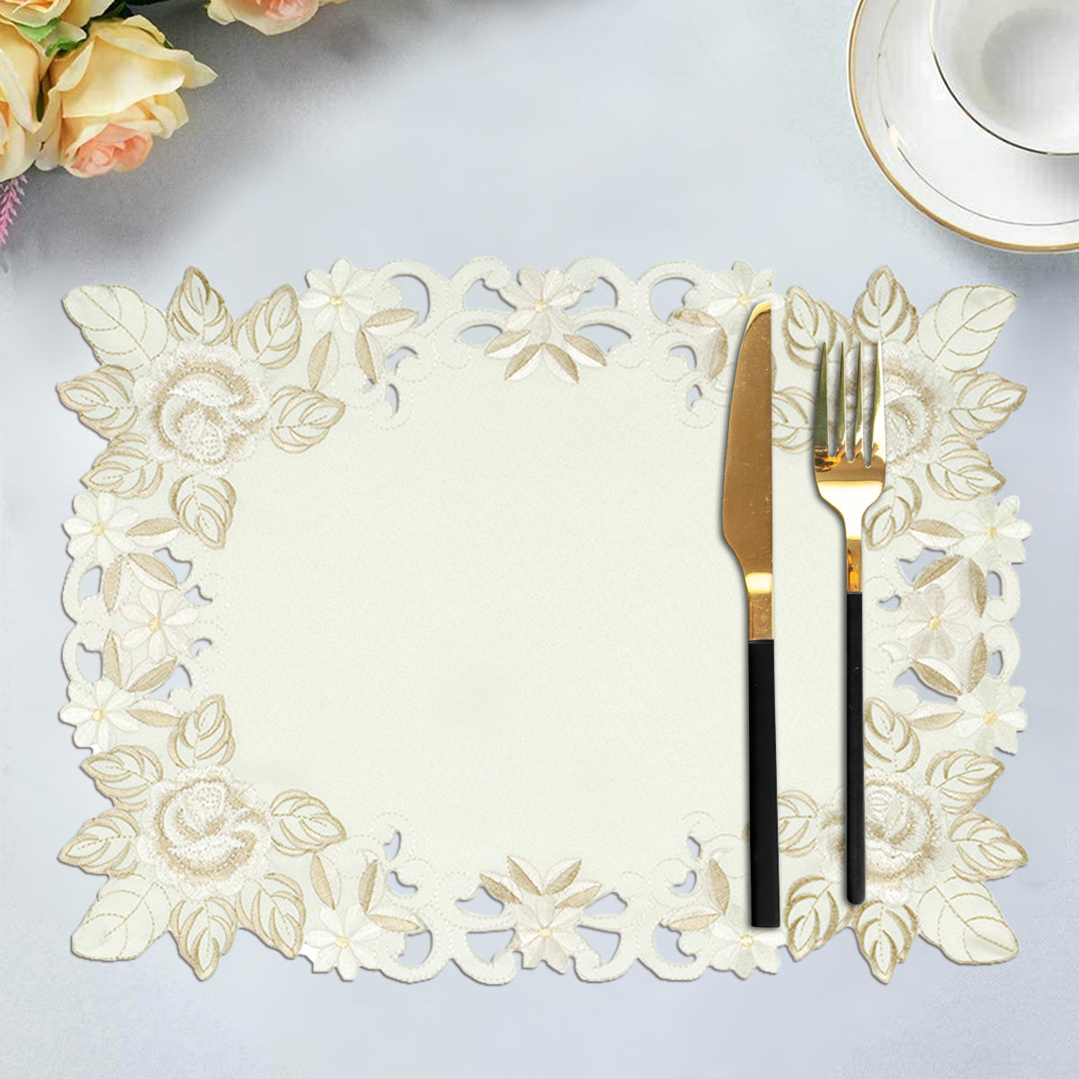 Beige Table Doilies - Dayse Collection - Decozen