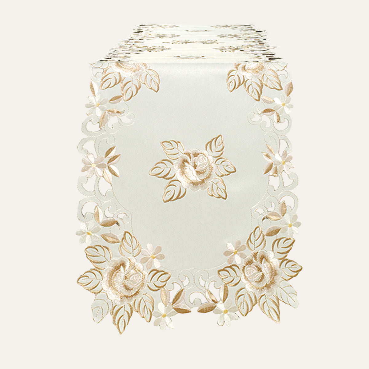 Table Runner with European Embroidery - The Dayse Collection - Decozen