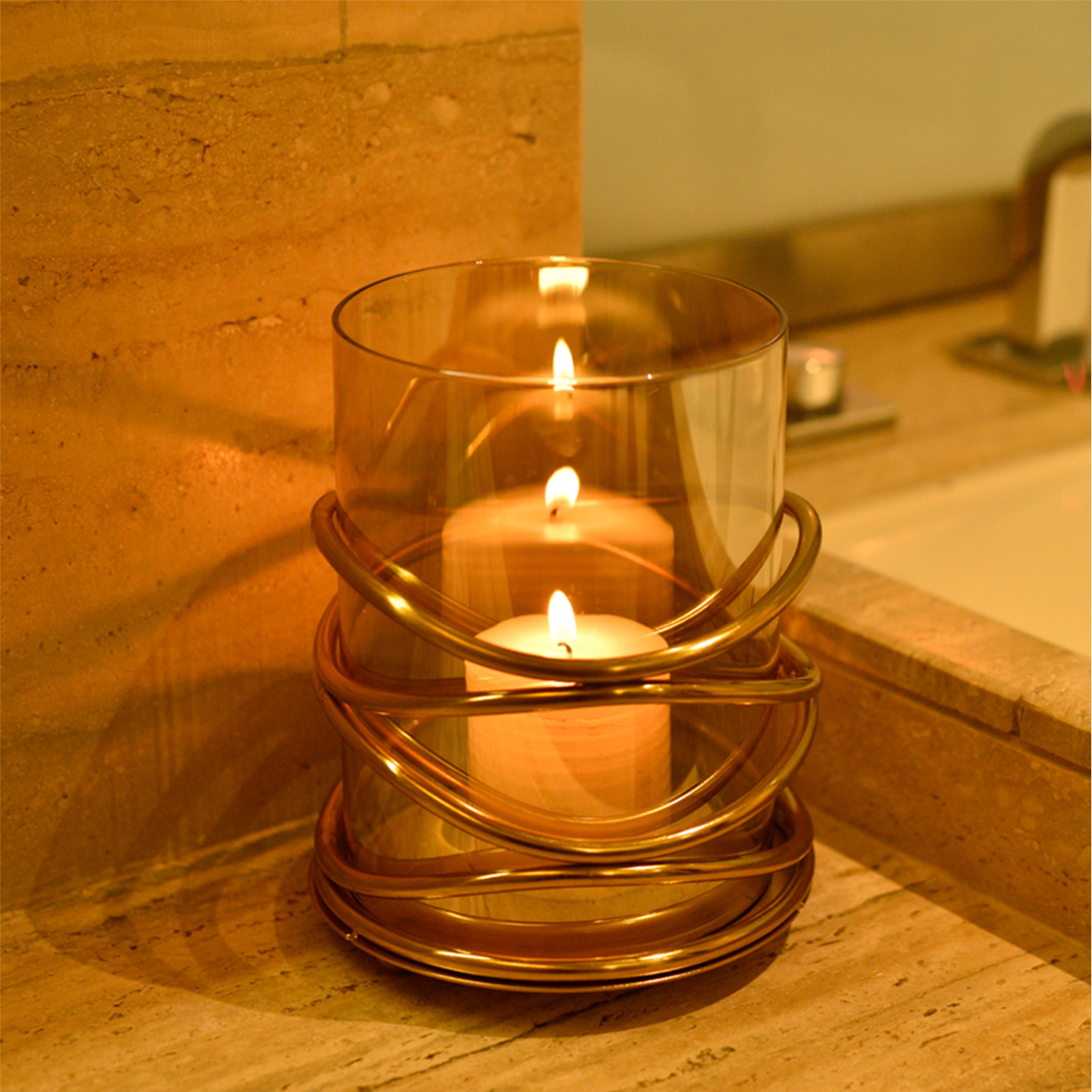 Swirl Design Candle Holder - Medium