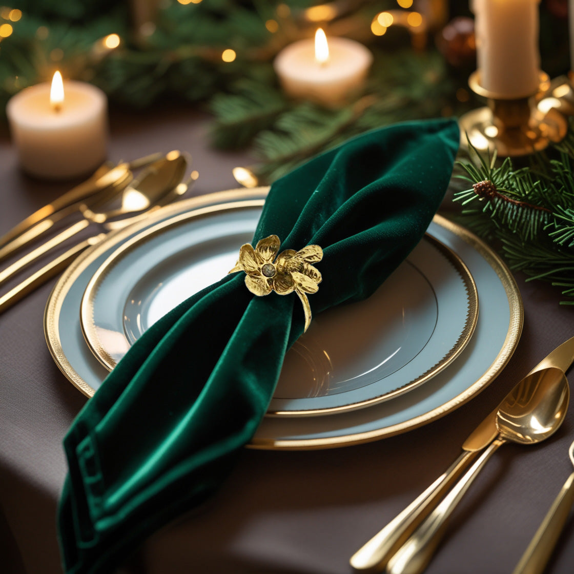 Napkin Rings in Gold Bee Design - Set of 6