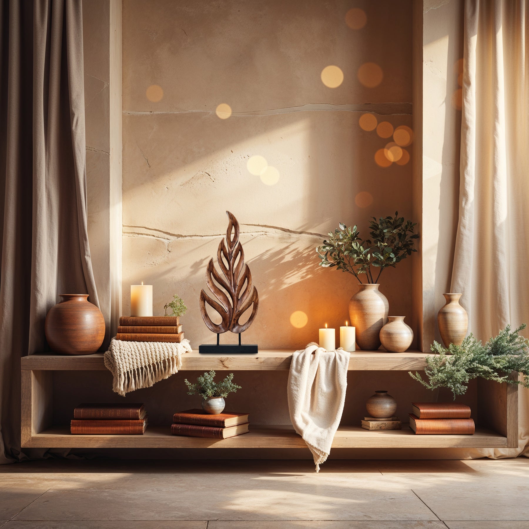 Leaf Handmade Wooden Sculpture - Medium