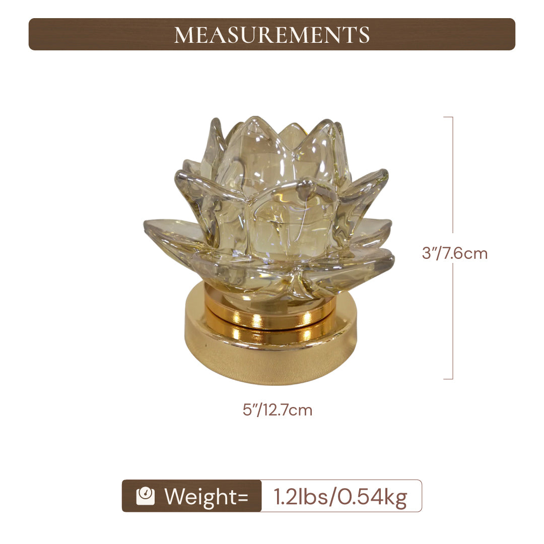 Floral Clear Glass Tea Light Candle Holder