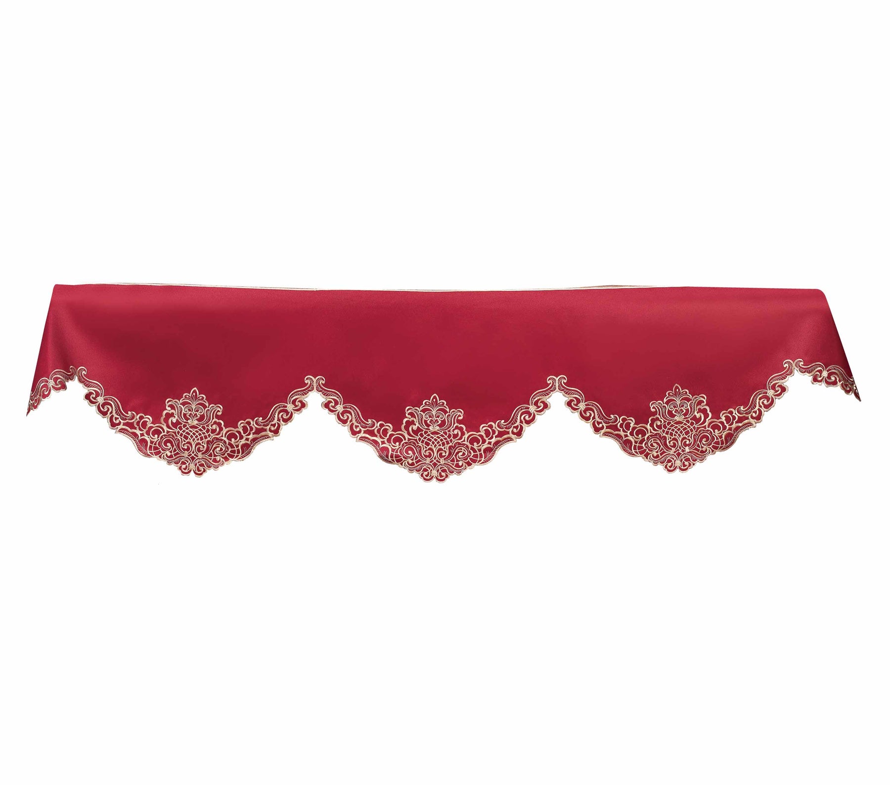 Burgundy Gold Mantel Scarf - Granada Collection