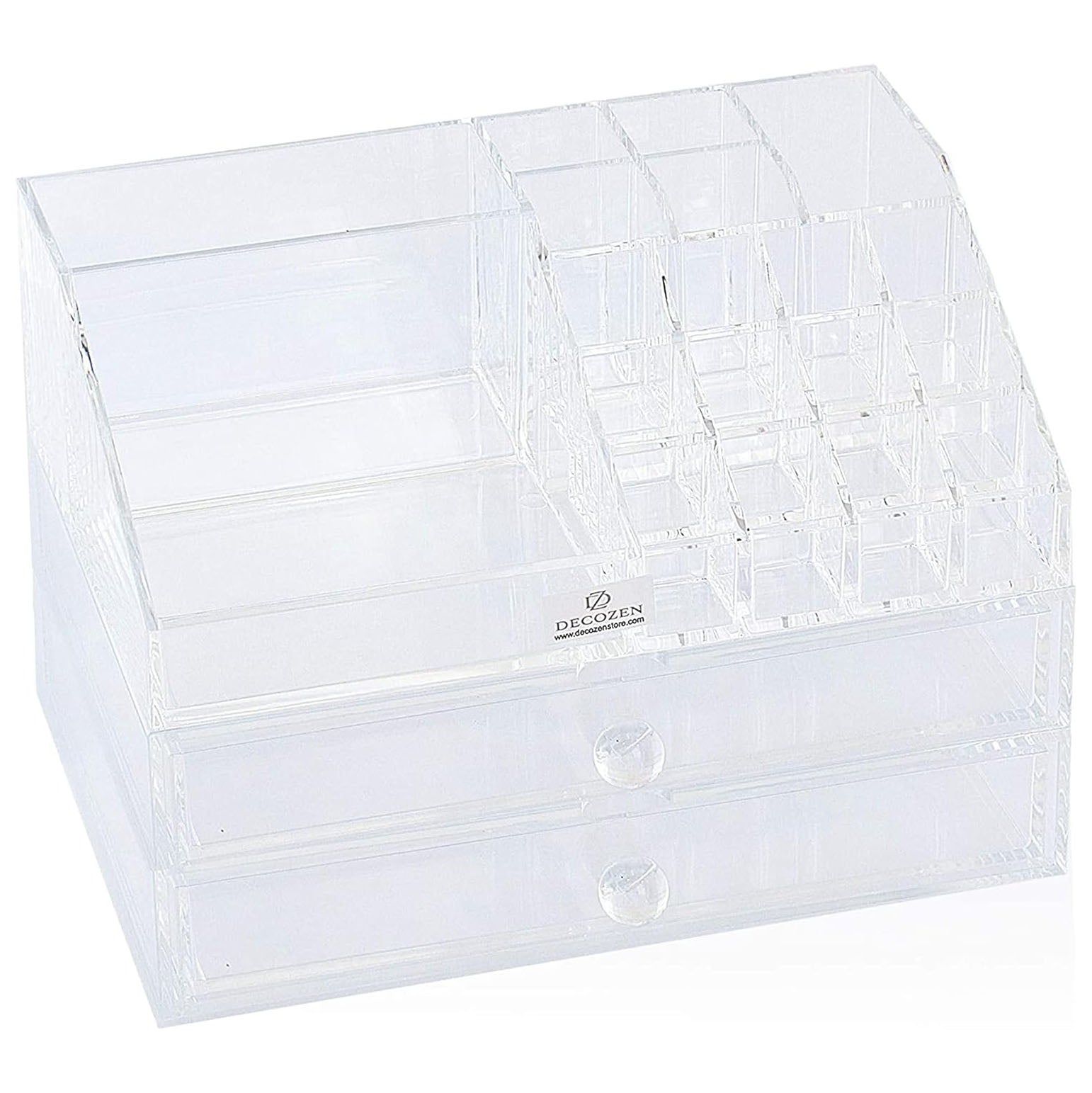 Clear Makeup Organizers - 19 Slots and 2 Drawers