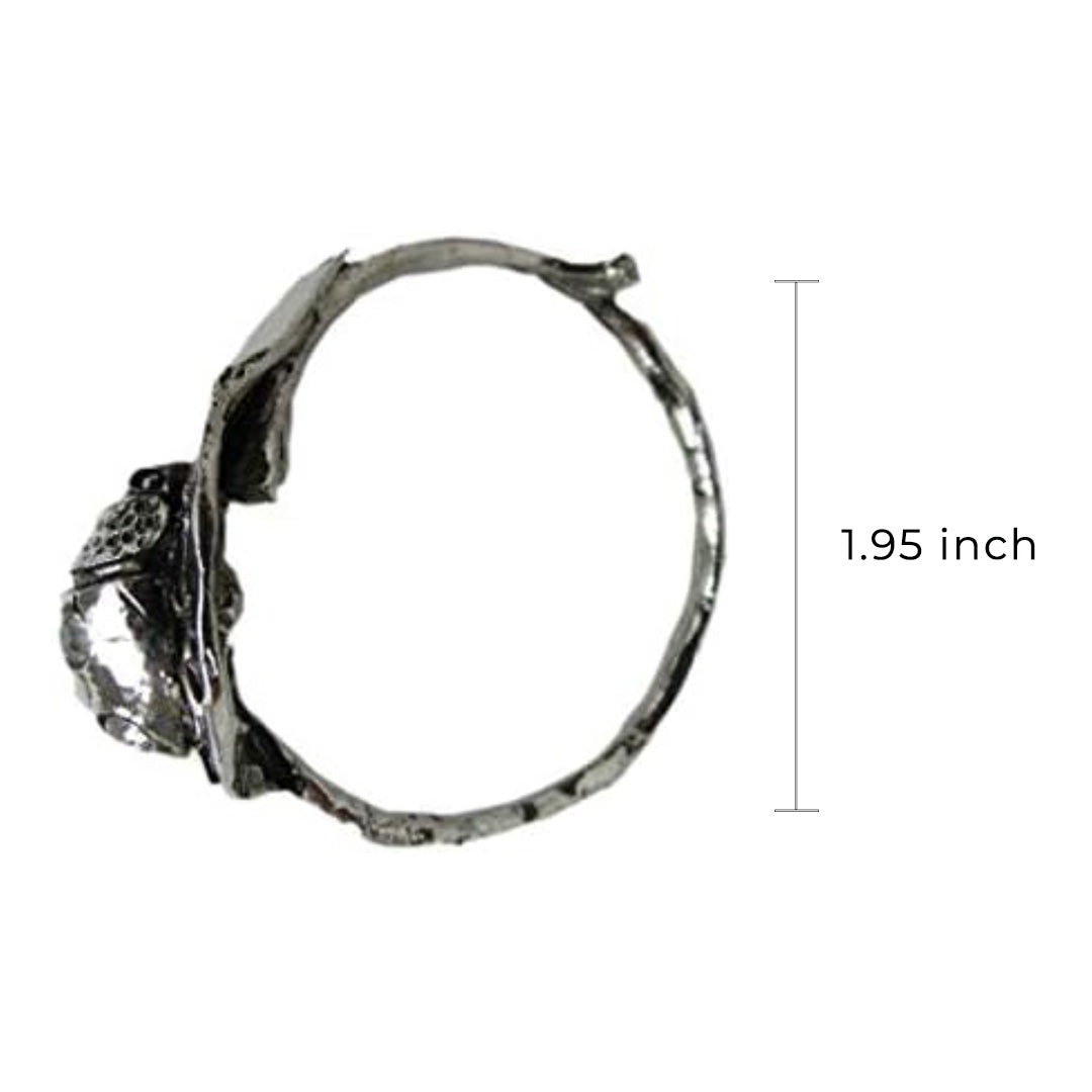 Napkin Rings in Silver Nickel Finish Ladybug Design - Set of 6