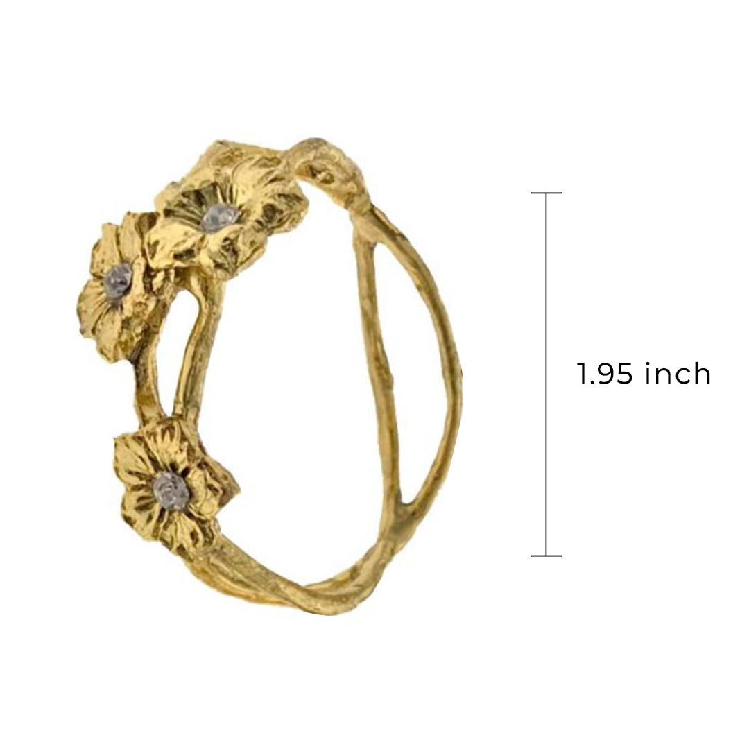 Napkin Rings in Gold Flower Design - Set of 6