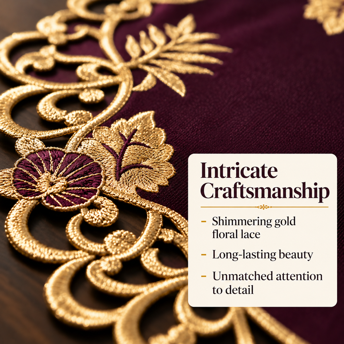 Purple Gold Doilies – Velvet Plum, 15 Inch