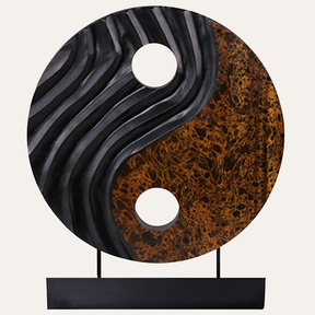 Celestial Balance – Handmade Yin Yang Wooden Sculpture, Decorative Home Art