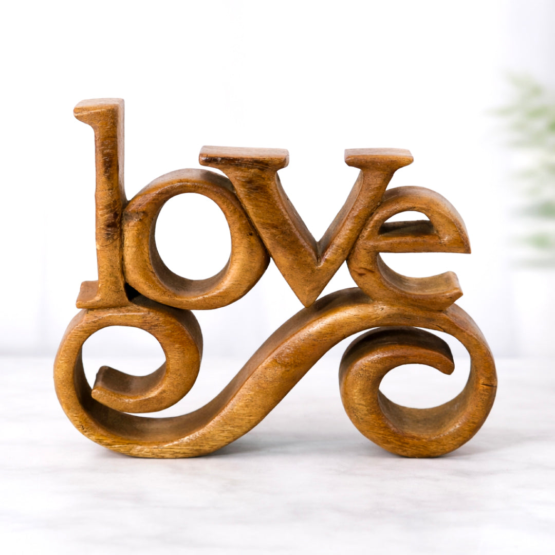 Forever Bloom – Hand-Carved Wooden Sculpture, Handmade Decorative Home Art