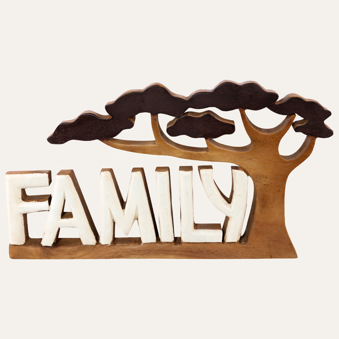 Family Handmade Wooden Sculpture