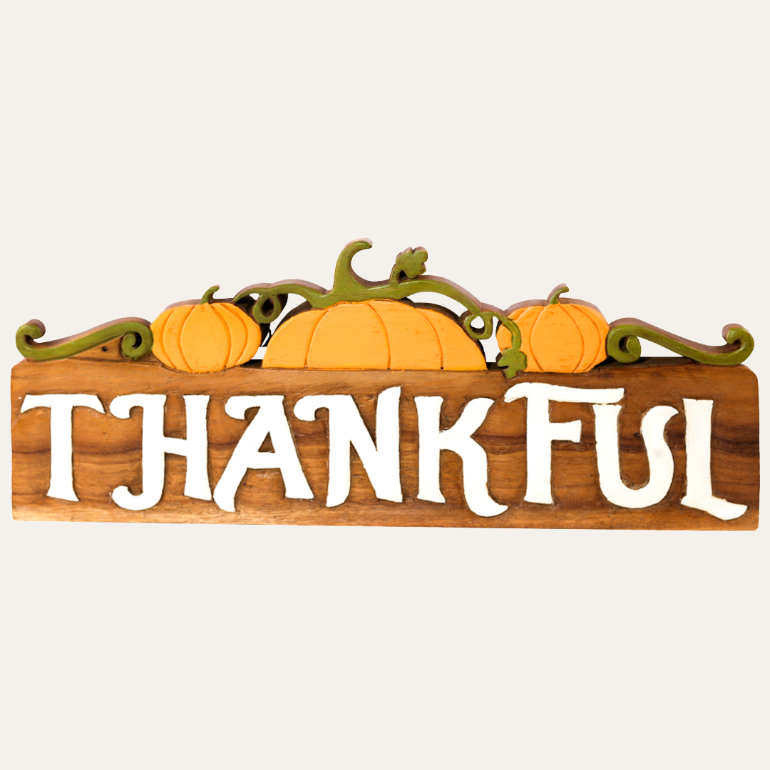 Thankful Handmade Wooden Sculpture