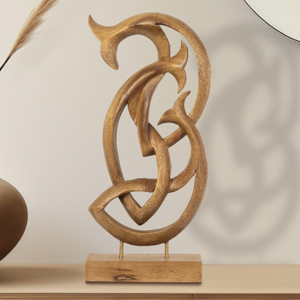 Macaluso Lucky Fish Handmade Wooden Sculpture – Artistic Home Décor