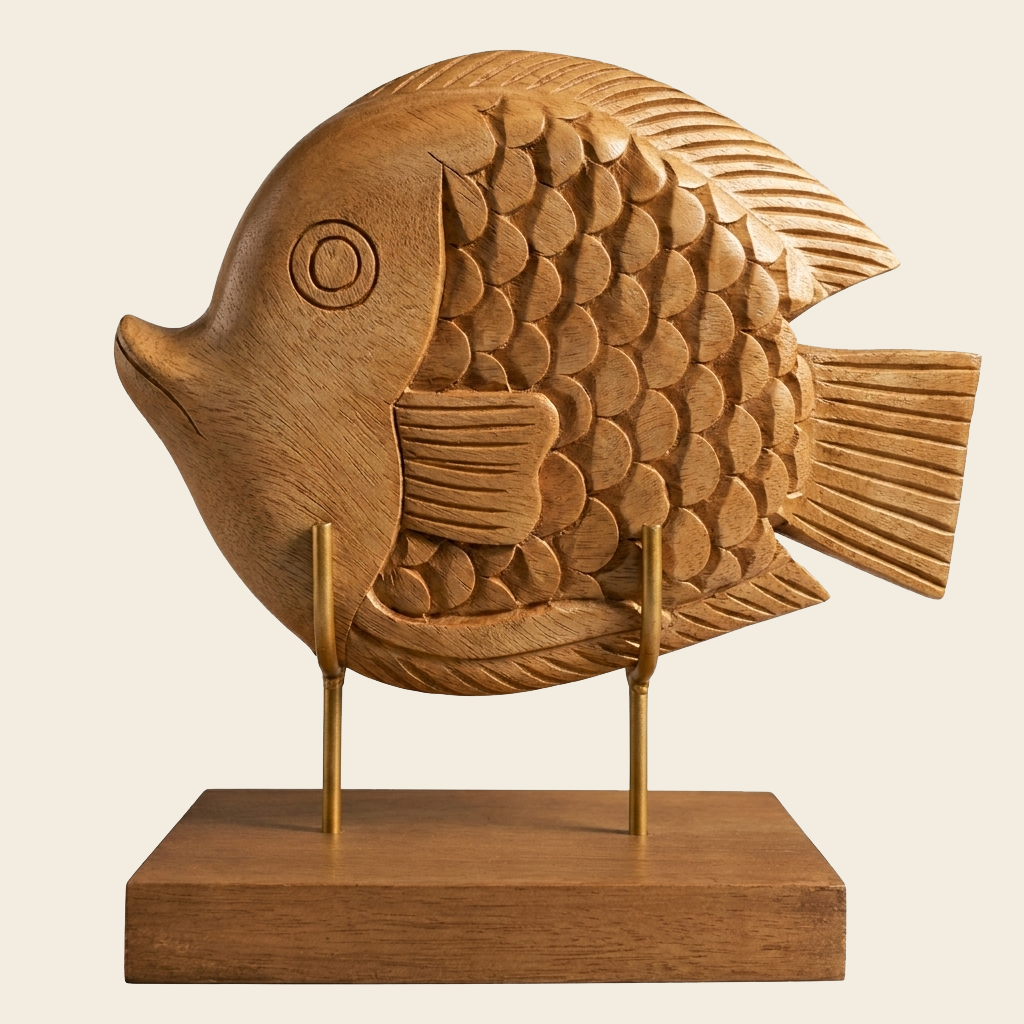 Wooden Fish Sculpture – Ocean Whisper, Acacia Wood