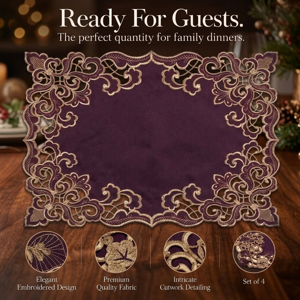 Purple Gold Placemats – Amethyst Haze, 12x18 Inch