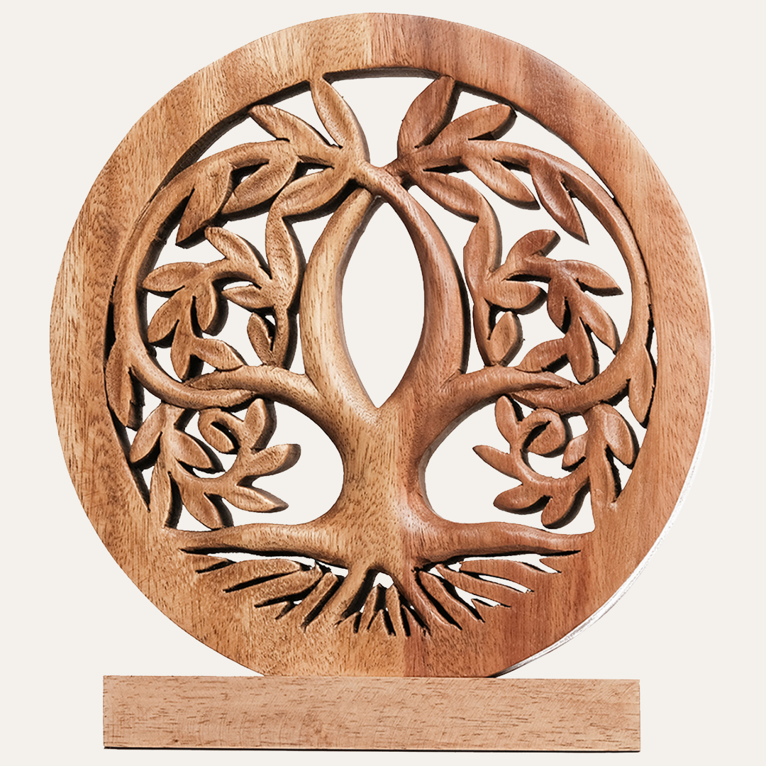 Tribune Tree of Life Wooden Sculpture – Handmade Decorative Art | Decozen Luxe