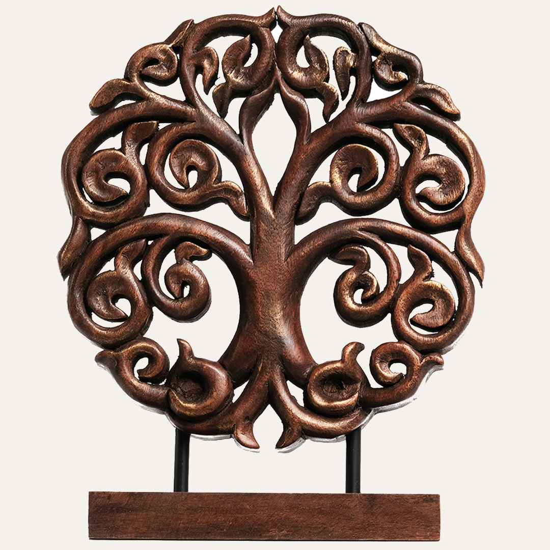 Berton Tree of Life Wooden Sculpture – Handmade Decorative Art | Decozen Luxe