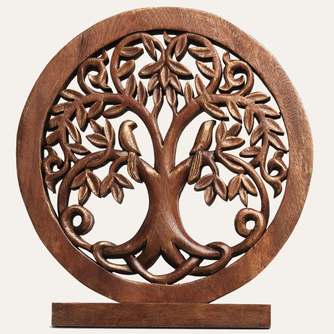 Maple Grove – Hand Carved Tree of Life Wooden Sculpture, Handmade Farmhouse Décor
