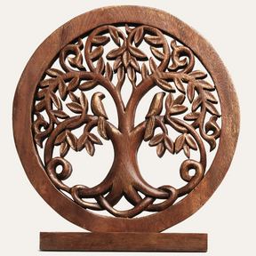 Maple Grove – Hand Carved Tree of Life Wooden Sculpture, Handmade Farmhouse Décor