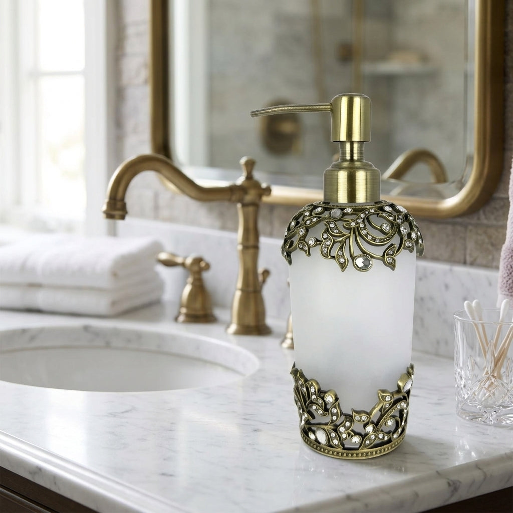 Liora Bloom – Modern Decorative Bathroom Accessory Handmade Soap Dispenser, 9 oz