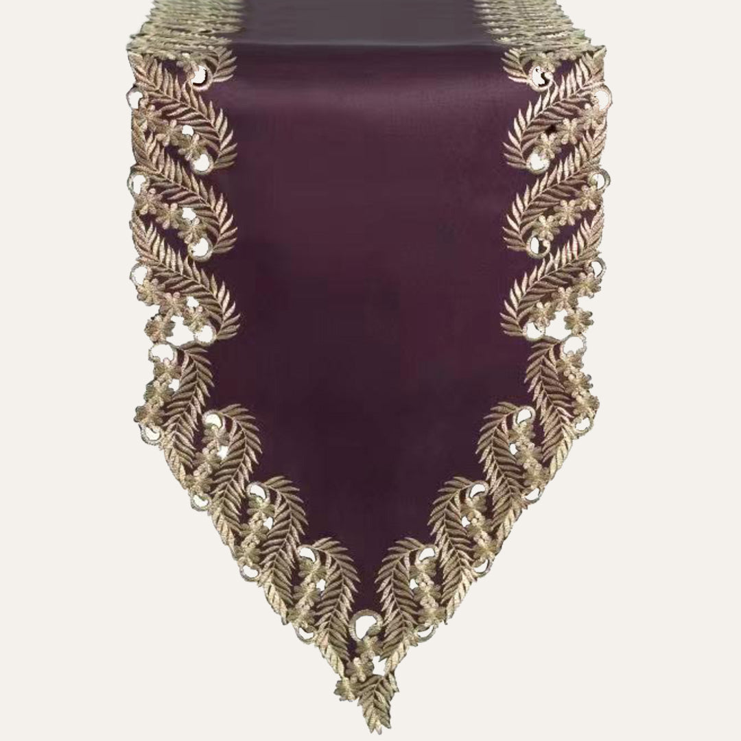Violet Dream – Plum Gold Table Runner, Anyce Collection Artistic Home Table Décor 14*108 inch - Decozen