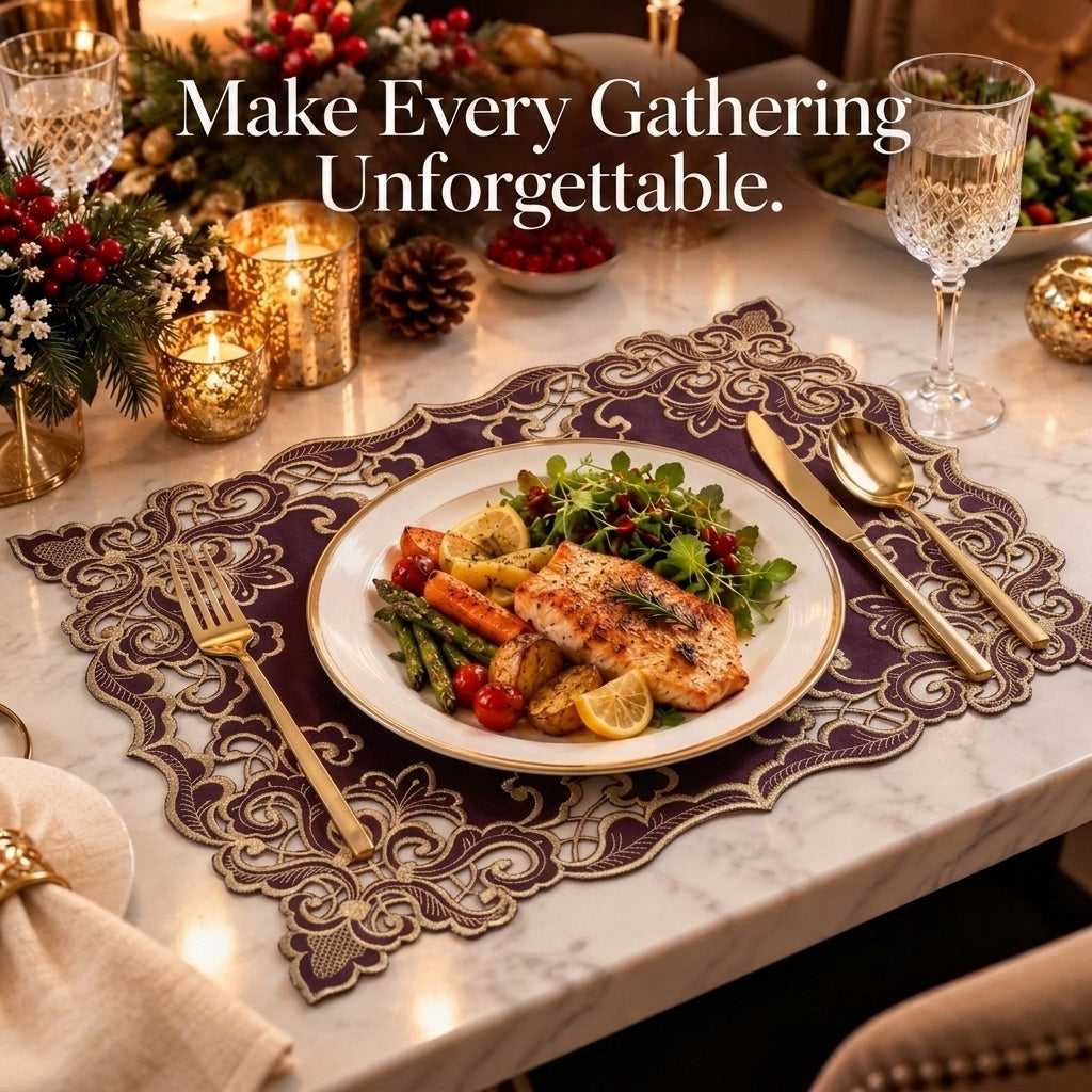 Purple Gold Placemats – Amethyst Haze, 12x18 Inch