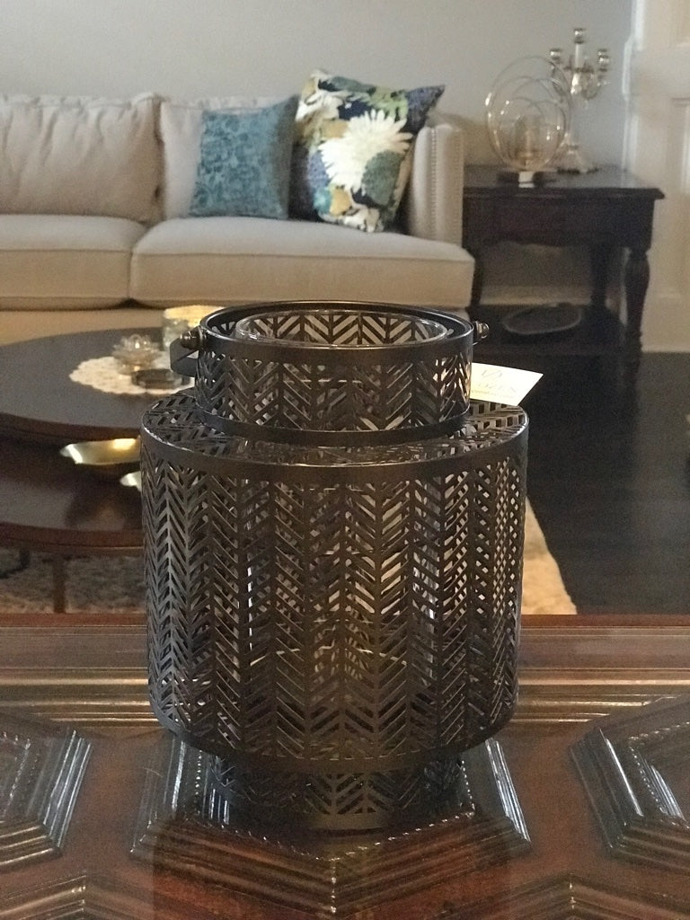 Black and White Hanging Candle Holder Lantern - Decozen