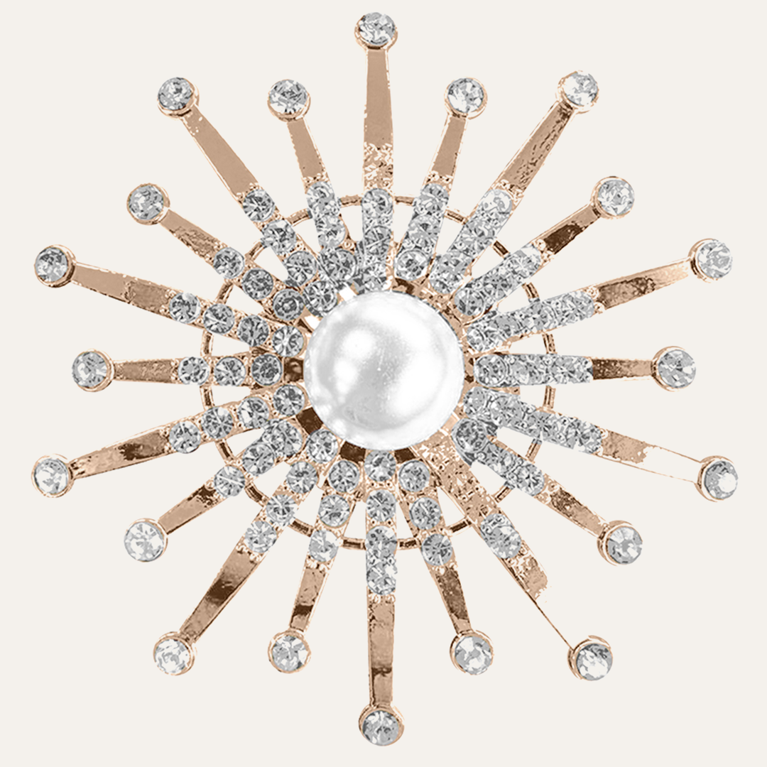 Napkin Rings in Gold Floral Pearl Design