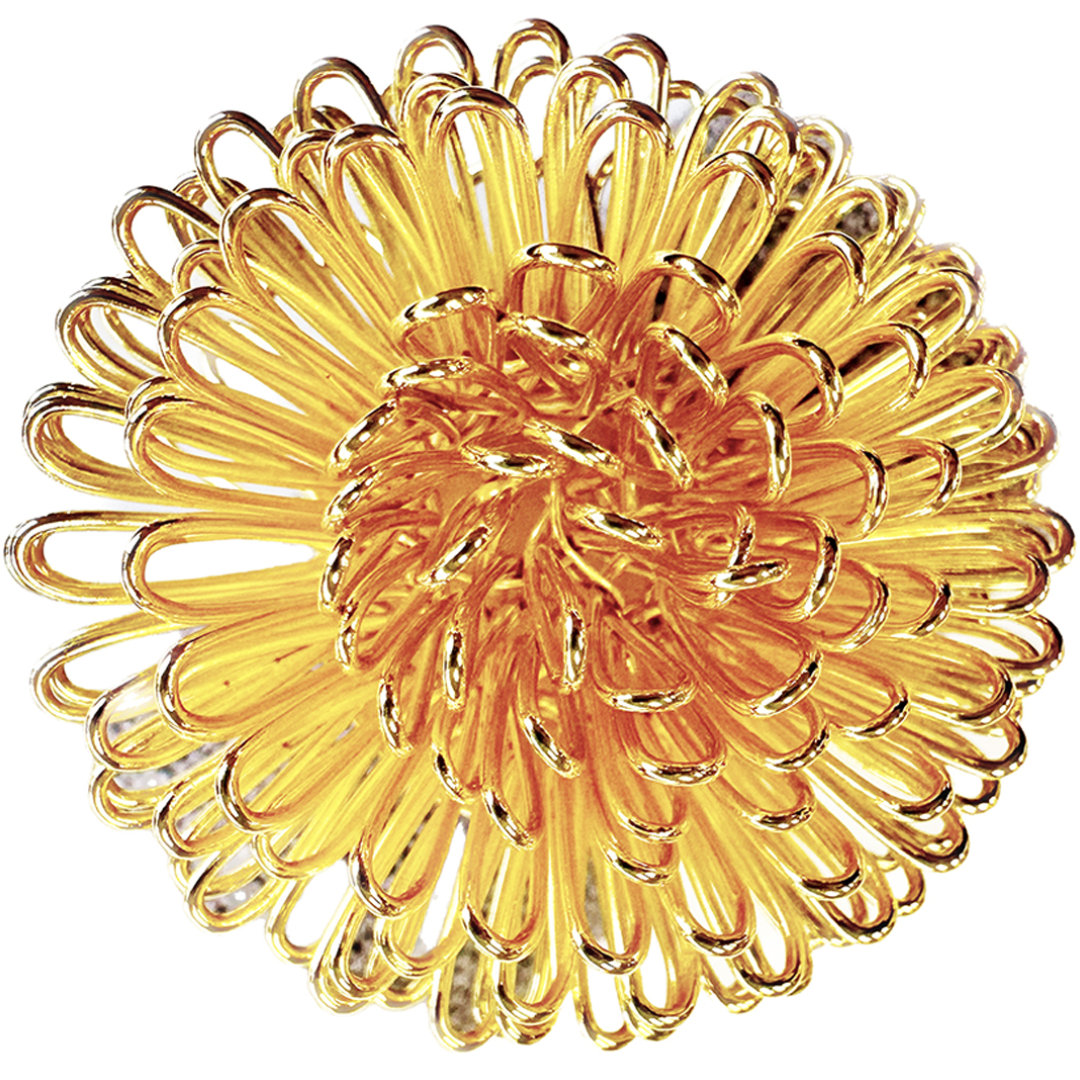 Napkin Rings in Gold Floral Design