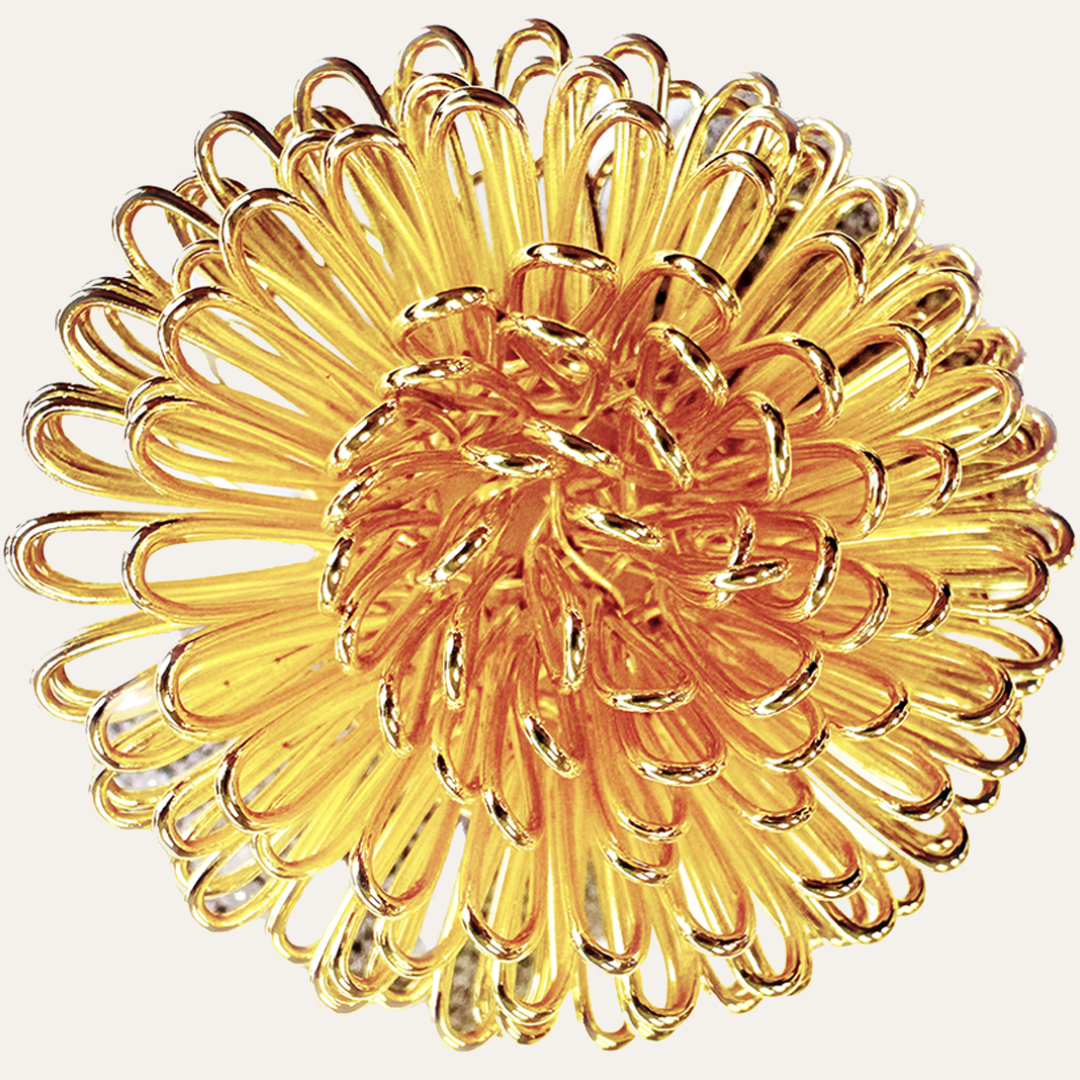 Napkin Rings in Gold Floral Design