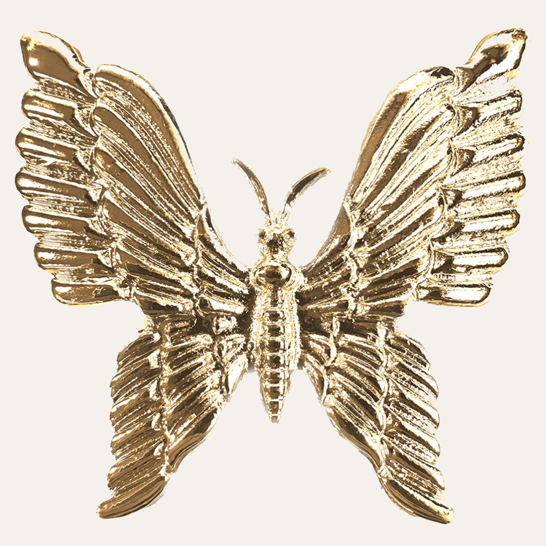Napkin Rings in Gold Butterfly Design