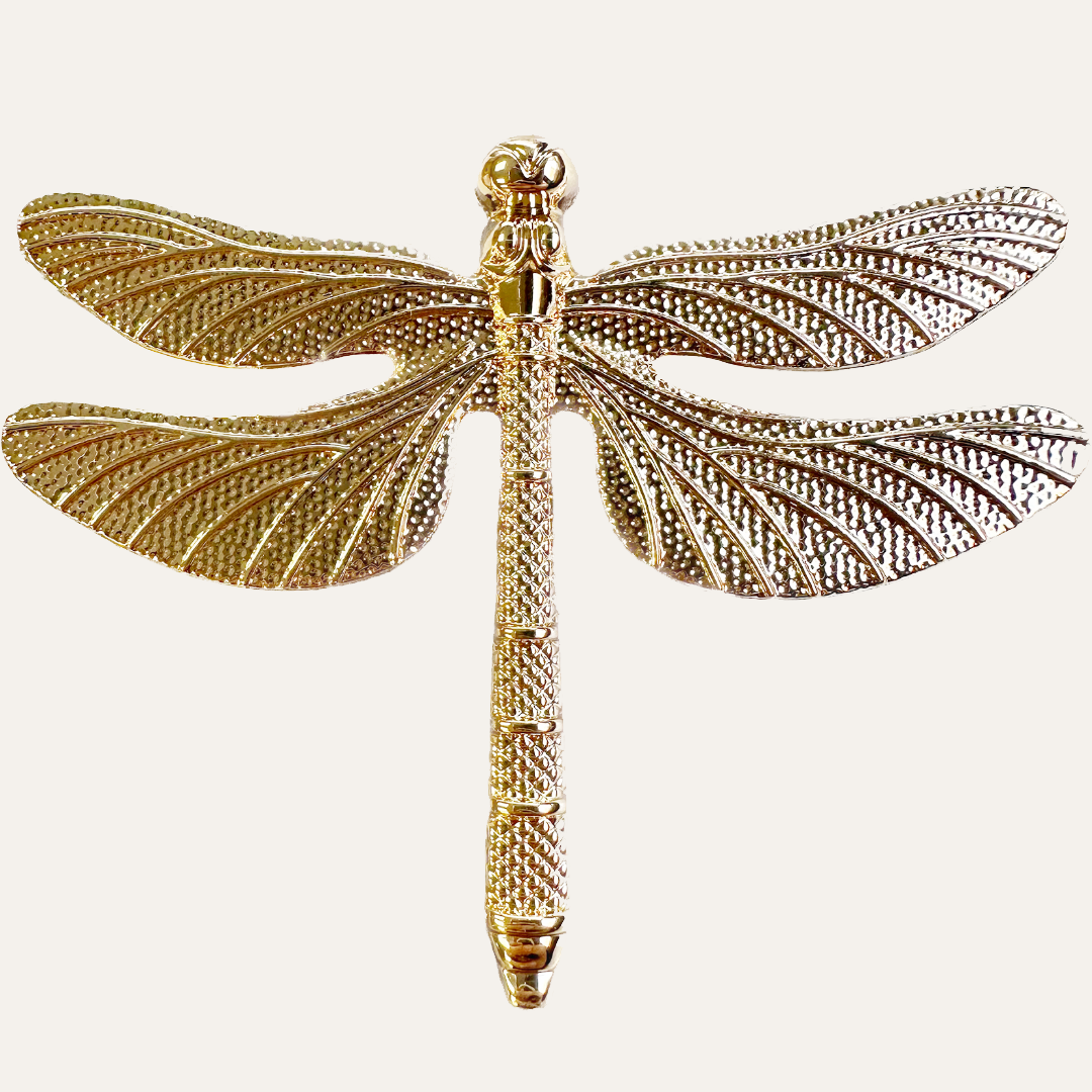Napkin Rings in Gold Dragon Fly Design