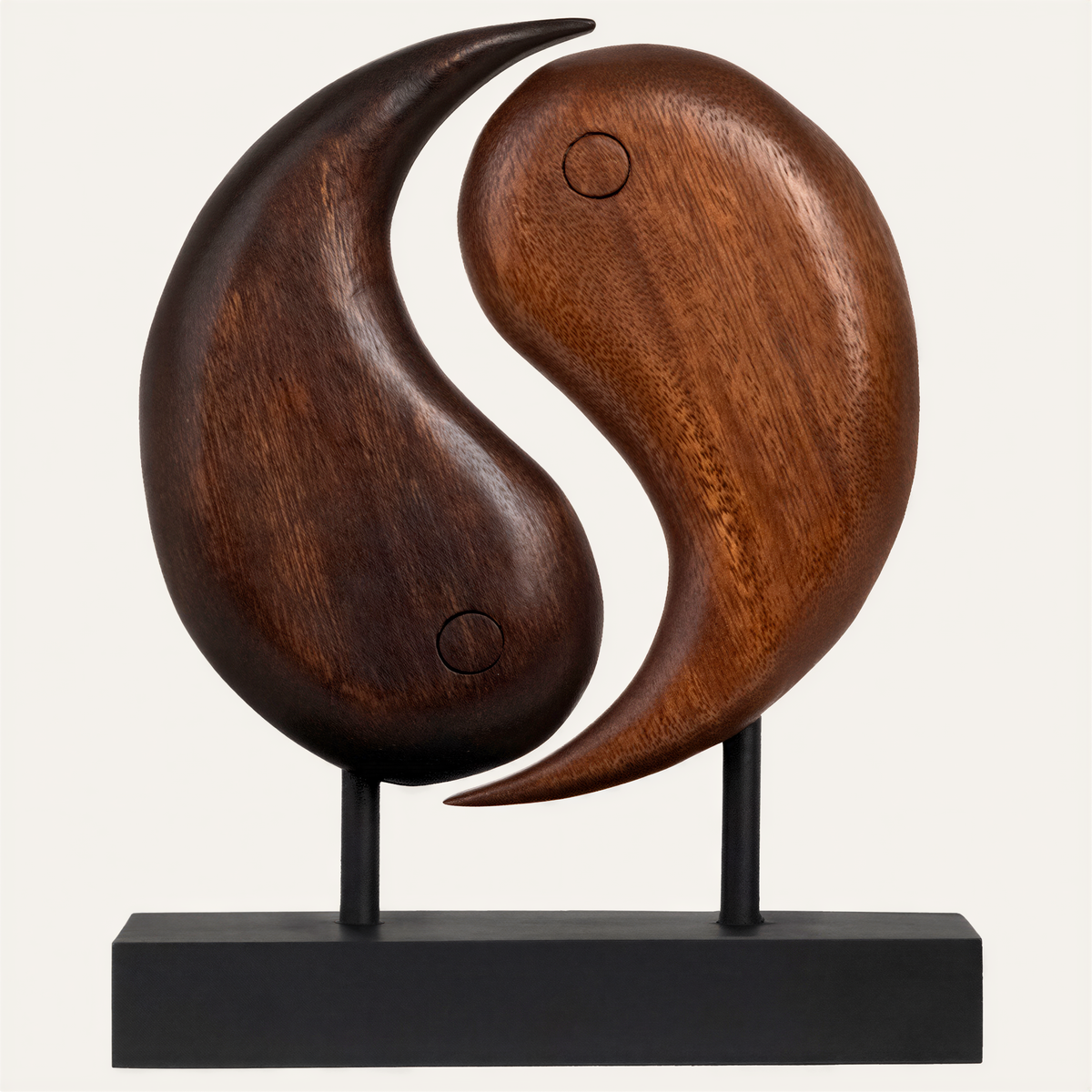 Hand-carved Yin Yang wooden sculpture by PAT013, artistic wooden décor for home or farm house decoration.