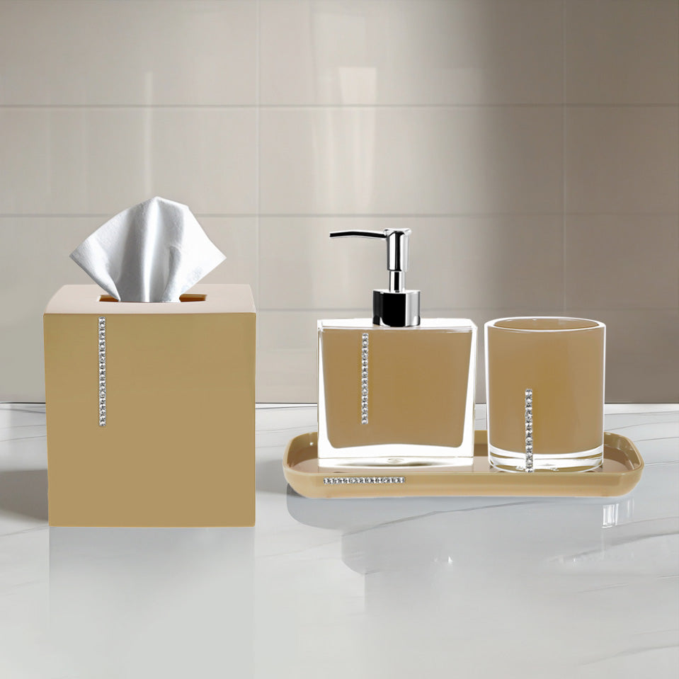 The Mcclary Collection - Elegant Modern Bathroom Décor Accessories Set of 4 - Decozen