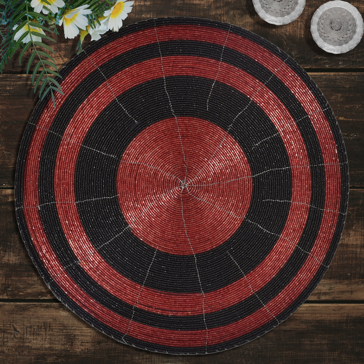 Charlier Grace – Beaded Placemats, The Charlier Collection Elegant Decorative Dining Table Décor 14 inch - Decozen