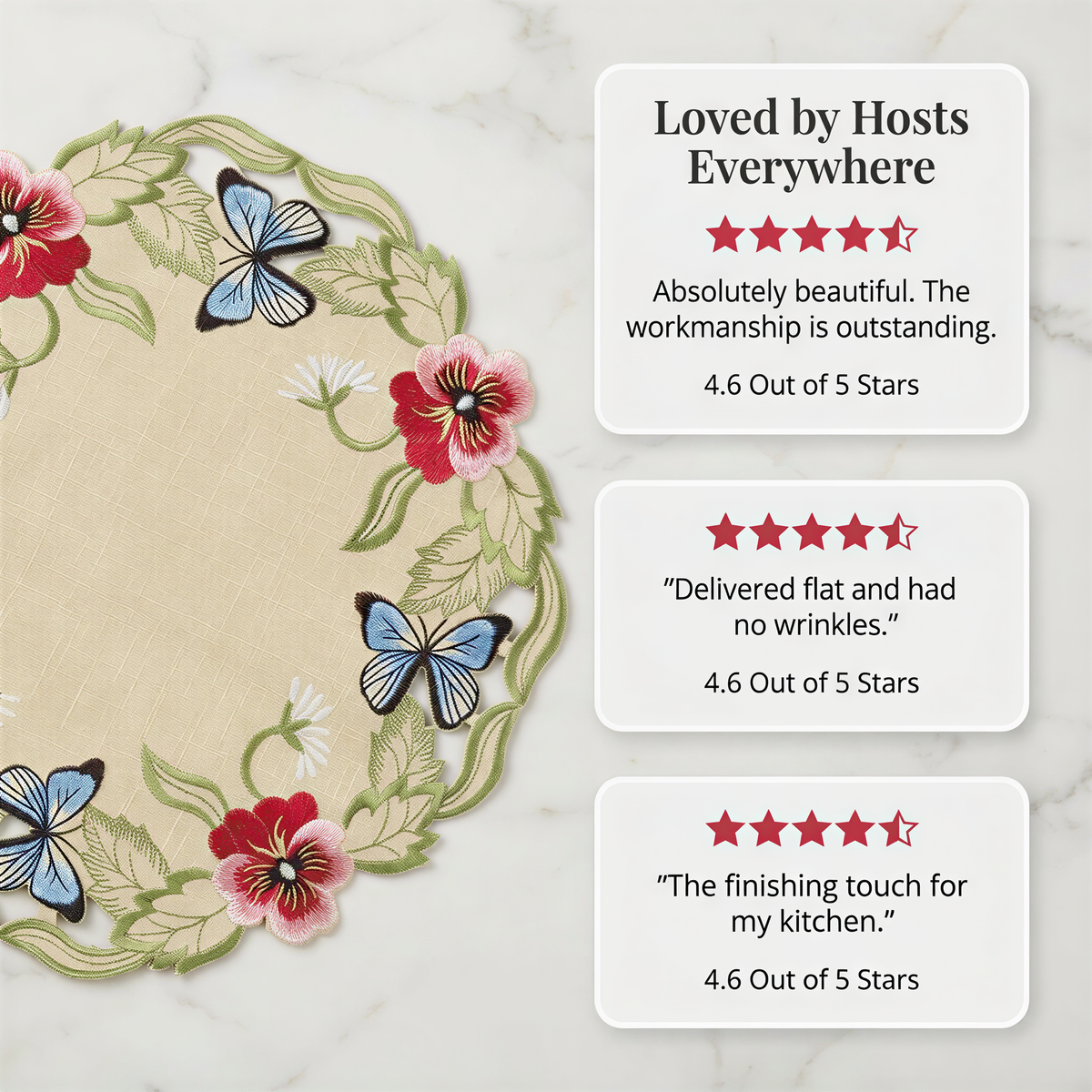 Beige Sandy Dune table doilies from Maliana Collection, elegant 15-inch RIZ-007-DL home décor for dining tables.