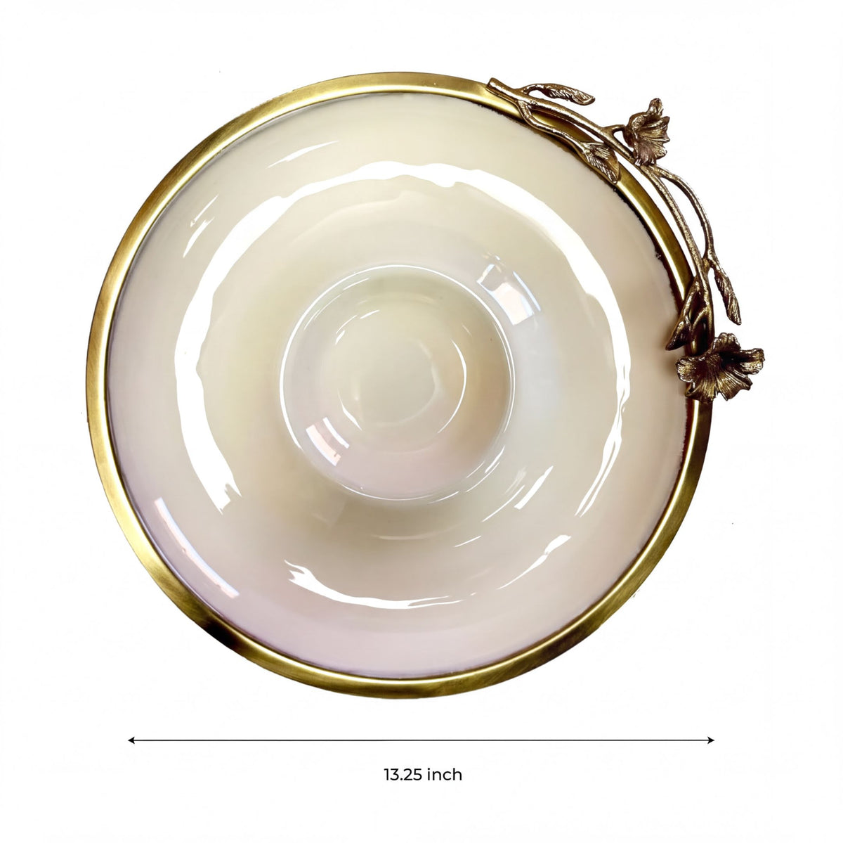 Decorative chip and dip snack platter from 23202SEWB, perfect for kitchen decor and serving snacks stylishly.
