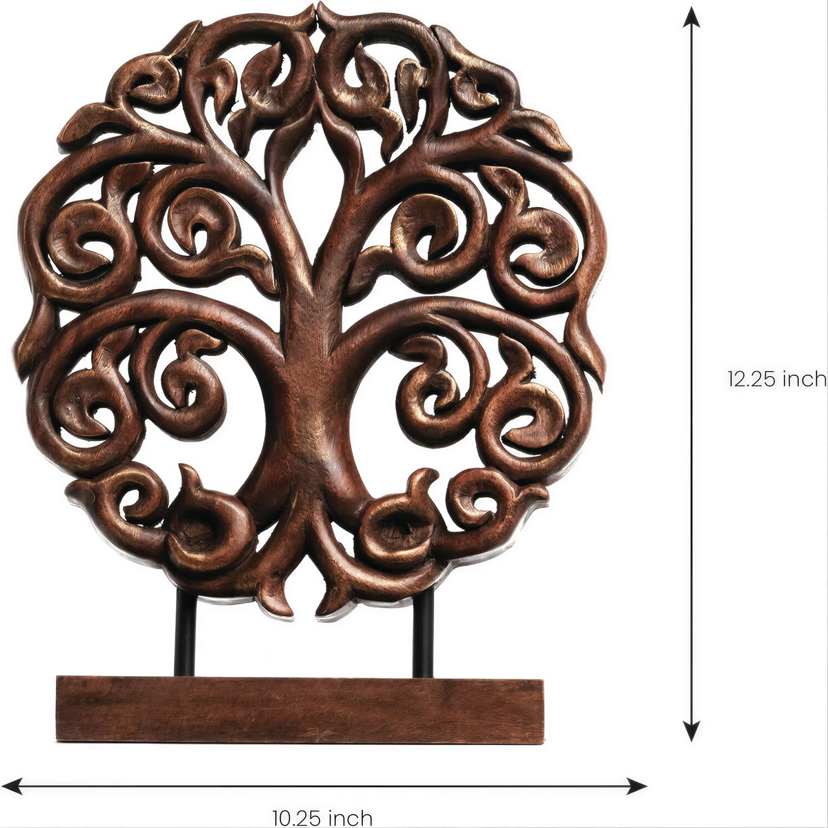 a beautifully crafted wooden tree sculpture, with intricate carvings and a detailed design.