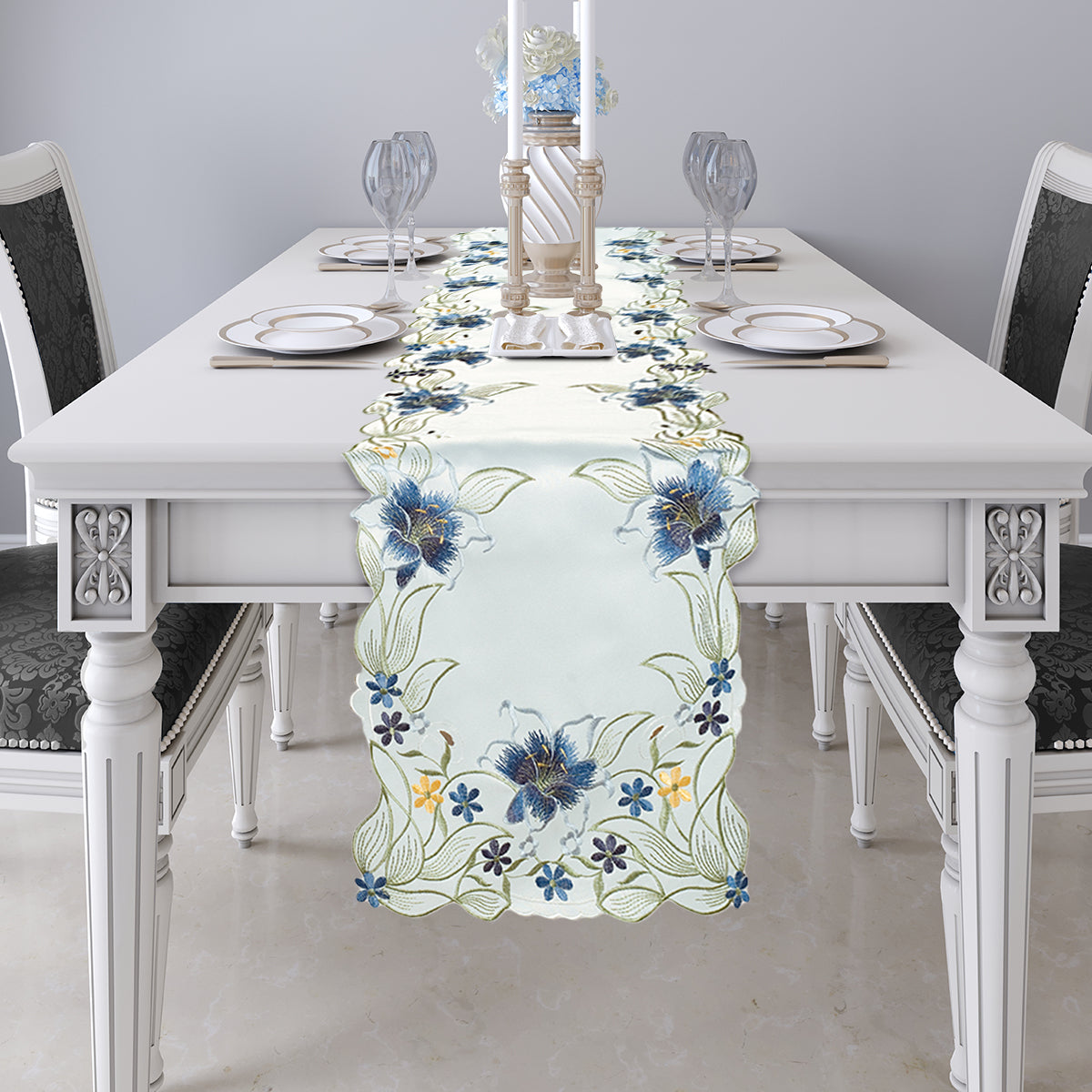 Table Runner with European Embroidery