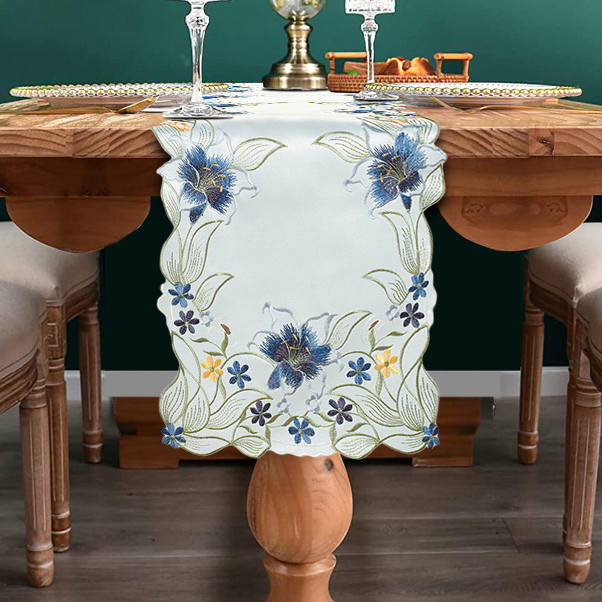 Table Runner with European Embroidery