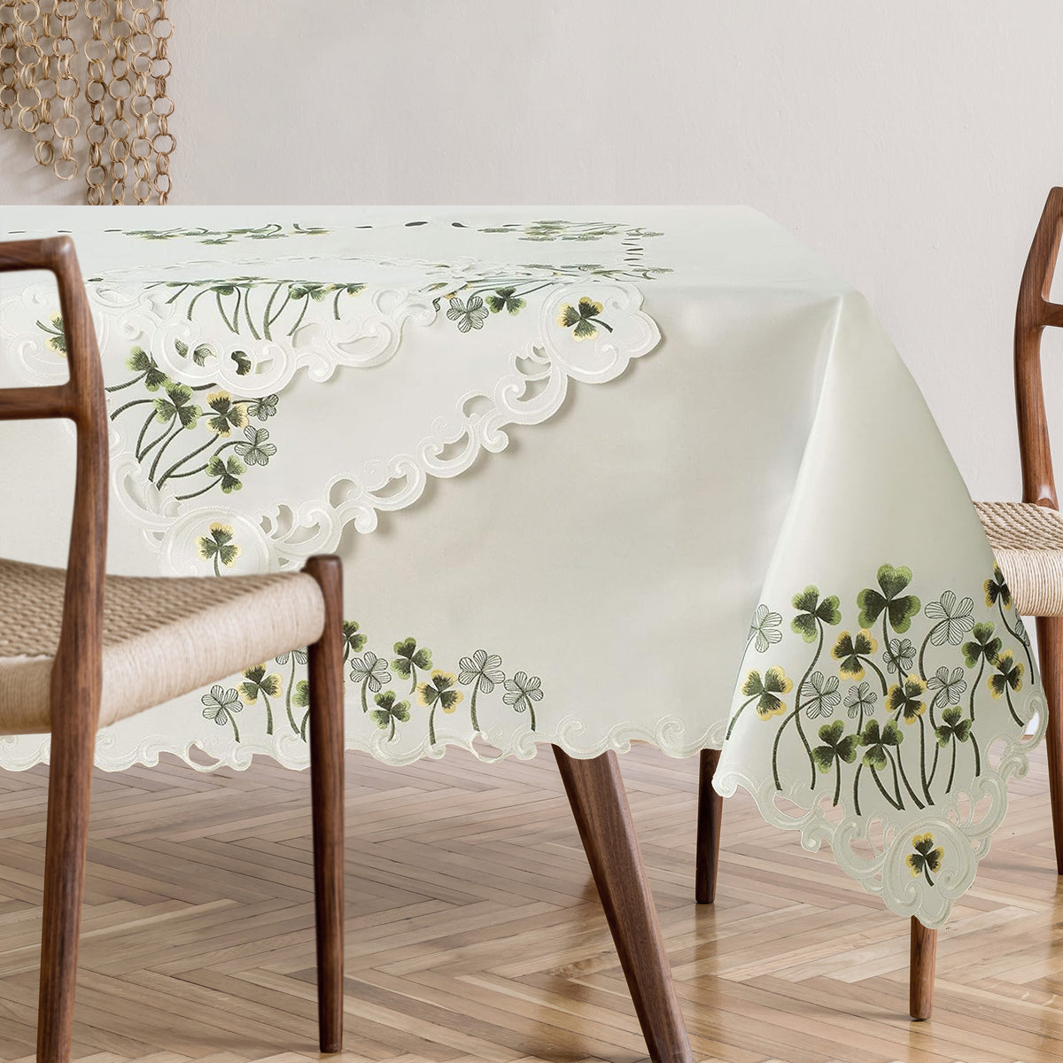 Elegant table toppers with European embroidery from The Clem Collection, made by COSP3140-TC, perfect for stylish table decor.