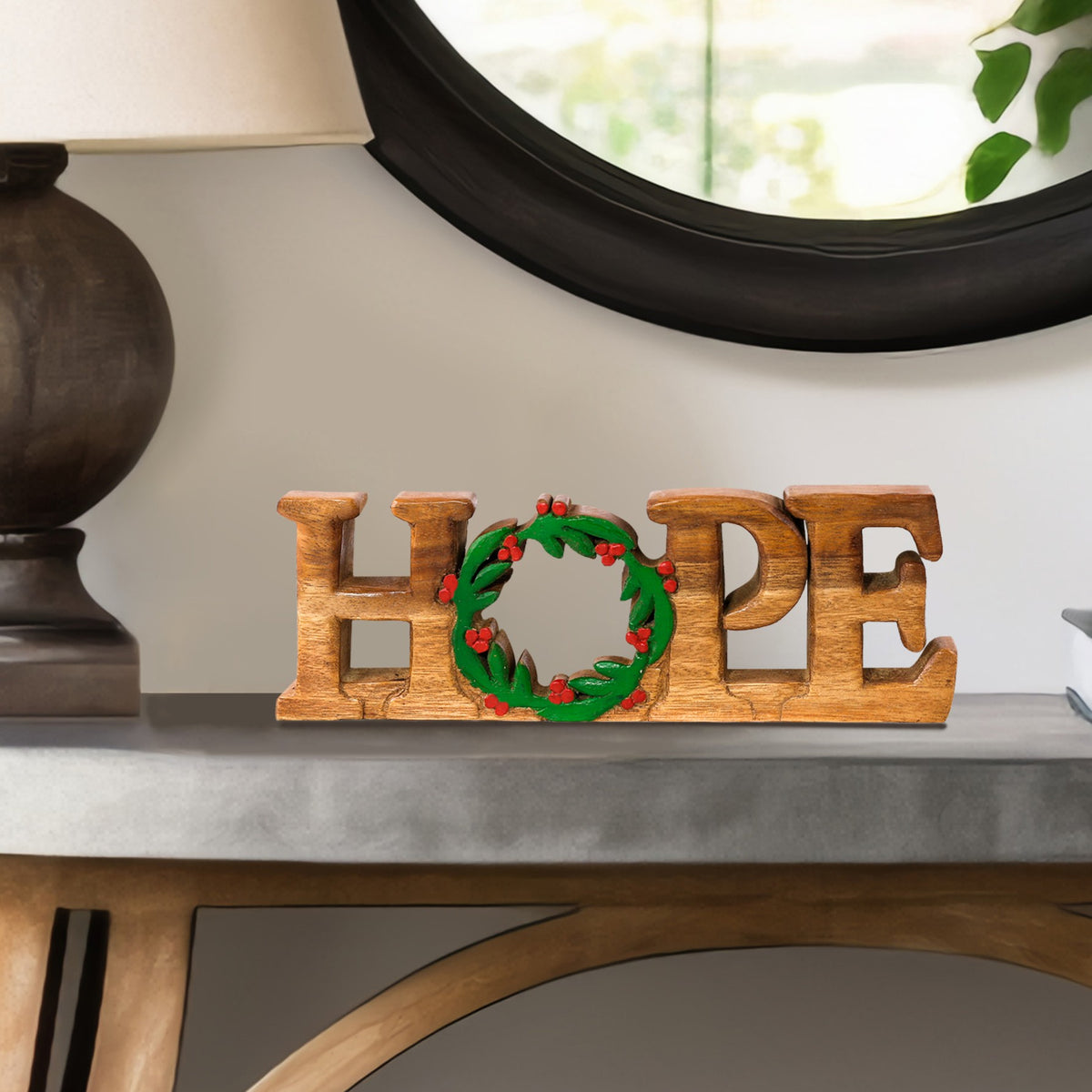 Endless Hope – Handmade Wooden Sculpture, Artistic Symbol of Faith and Light
