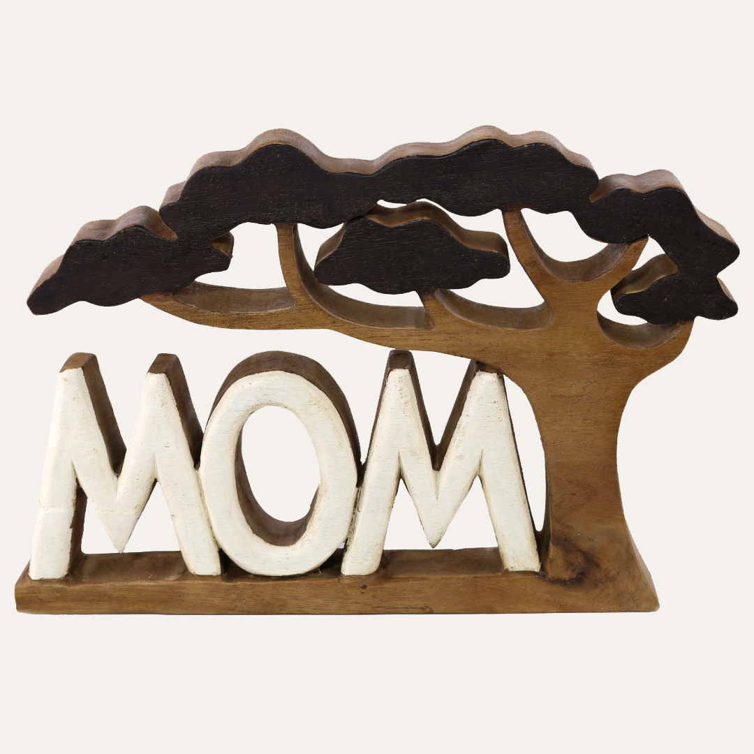 Graceful Mom – Handmade Wooden Sculpture, Heartfelt Decorative Mother’s Gift - Decozen