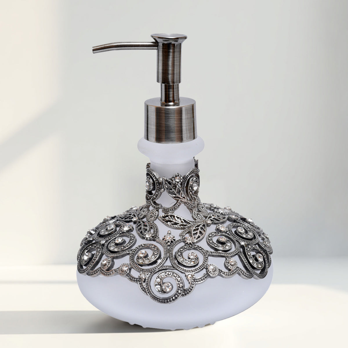 The Millicent - Modern Decorative Bathroom Accessory Handmade Soap Dispenser 12.5oz - Decozen