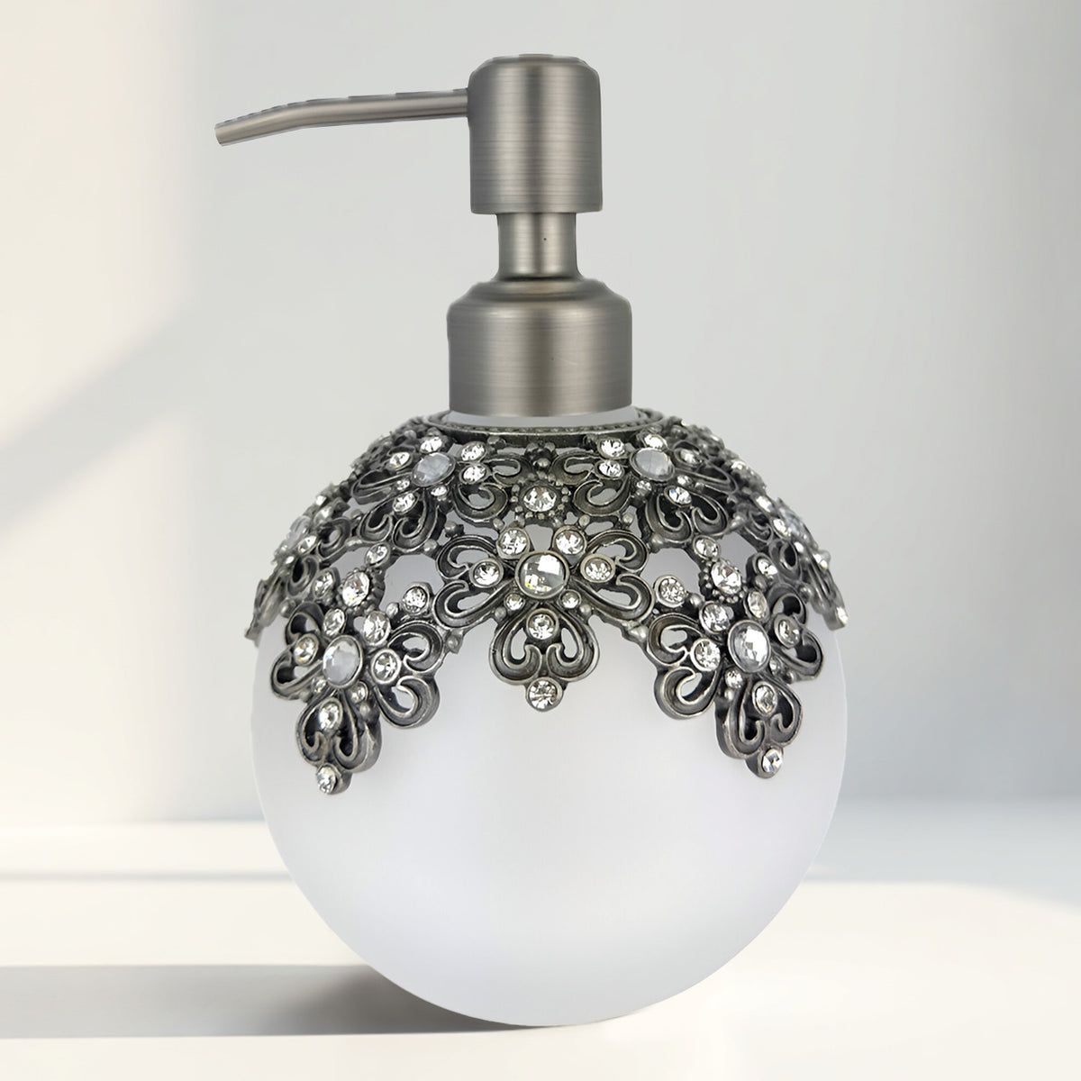 Lavinia Bloom – Modern Decorative Bathroom Accessory Handmade Soap Dispenser, 12 oz - Decozen