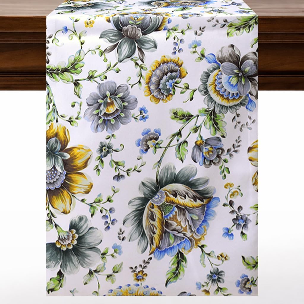 Printed Table Runner - Jaco Blue